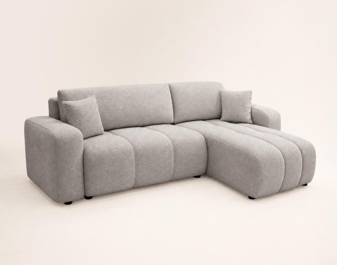 Canapé NICOLE angle réversible 4 places convertible coffre - Best Mobilier