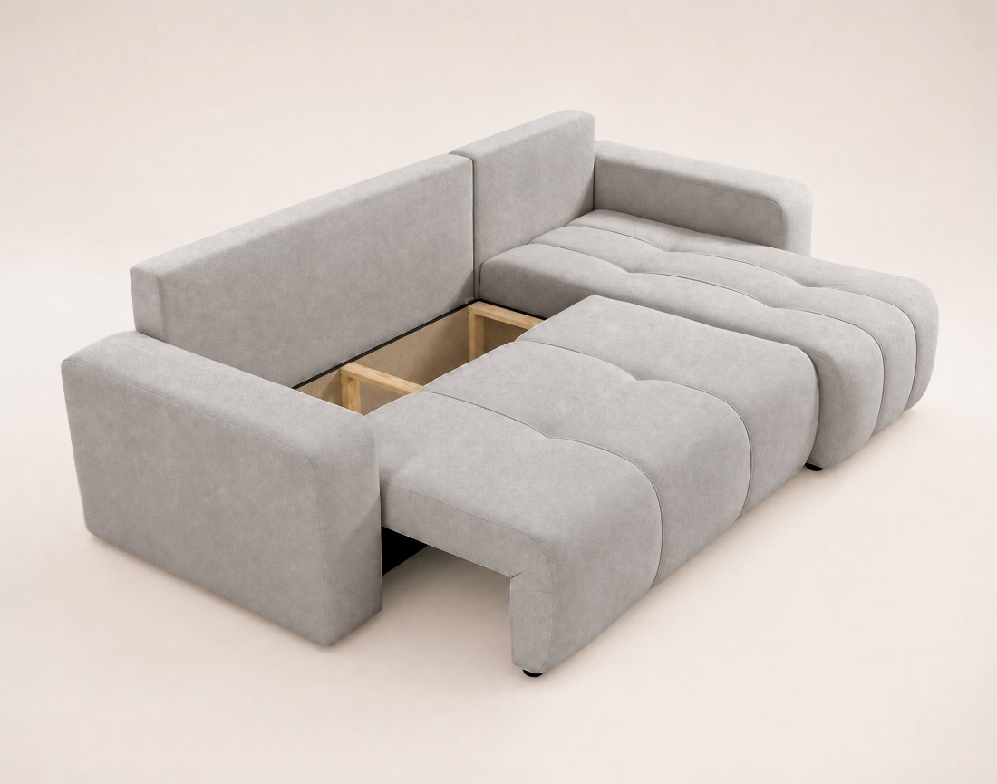 Canapé NICOLE angle réversible 4 places convertible coffre - Best Mobilier