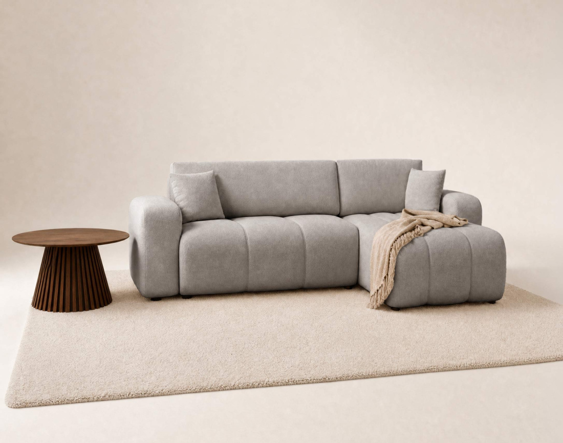 Canapé NICOLE angle réversible 4 places convertible coffre - Best Mobilier