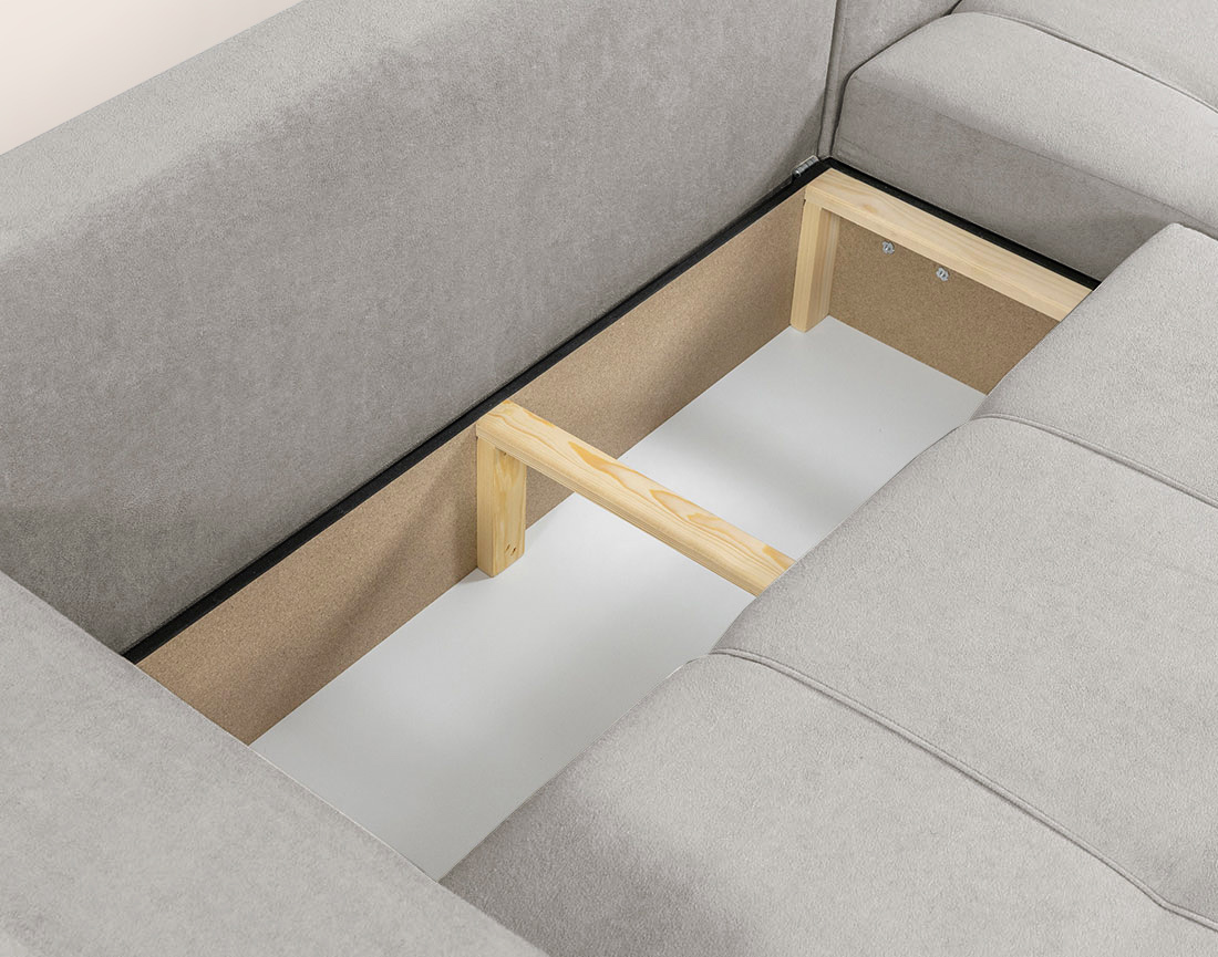 Canapé NICOLE angle réversible 4 places convertible coffre - Best Mobilier