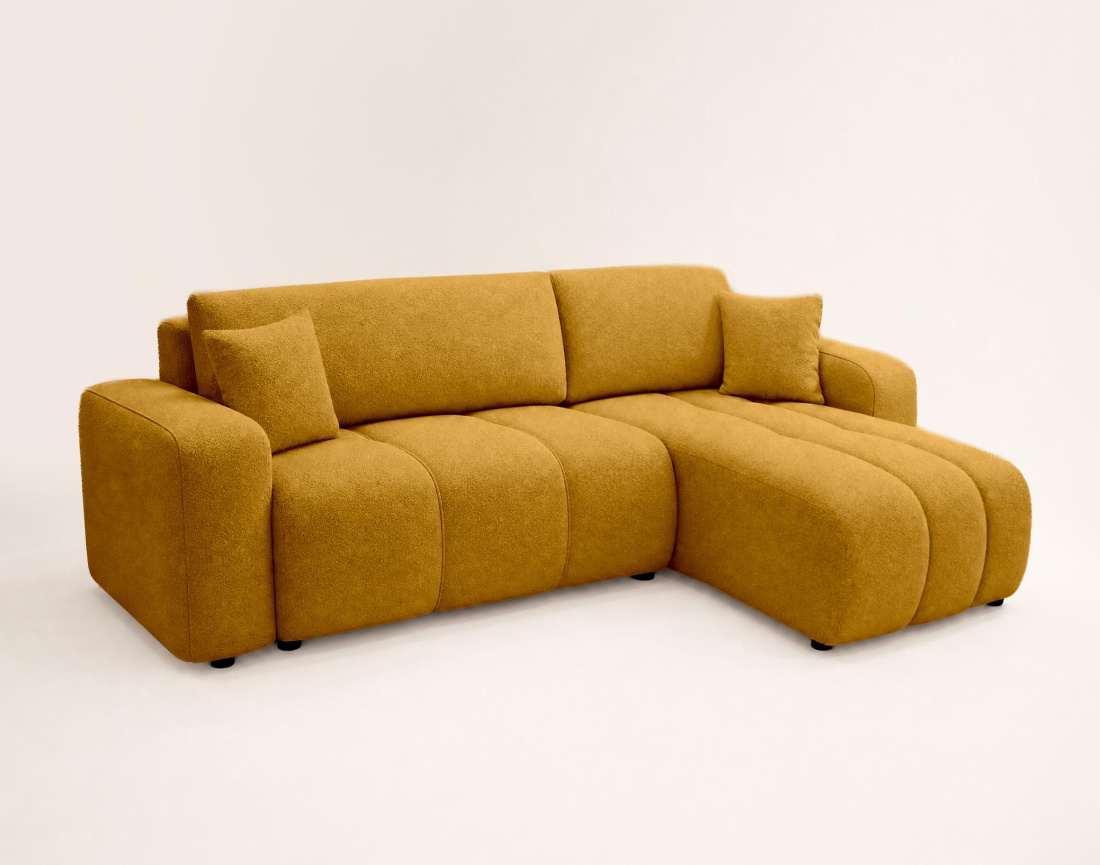 Canapé NICOLE angle réversible 4 places convertible coffre - Best Mobilier