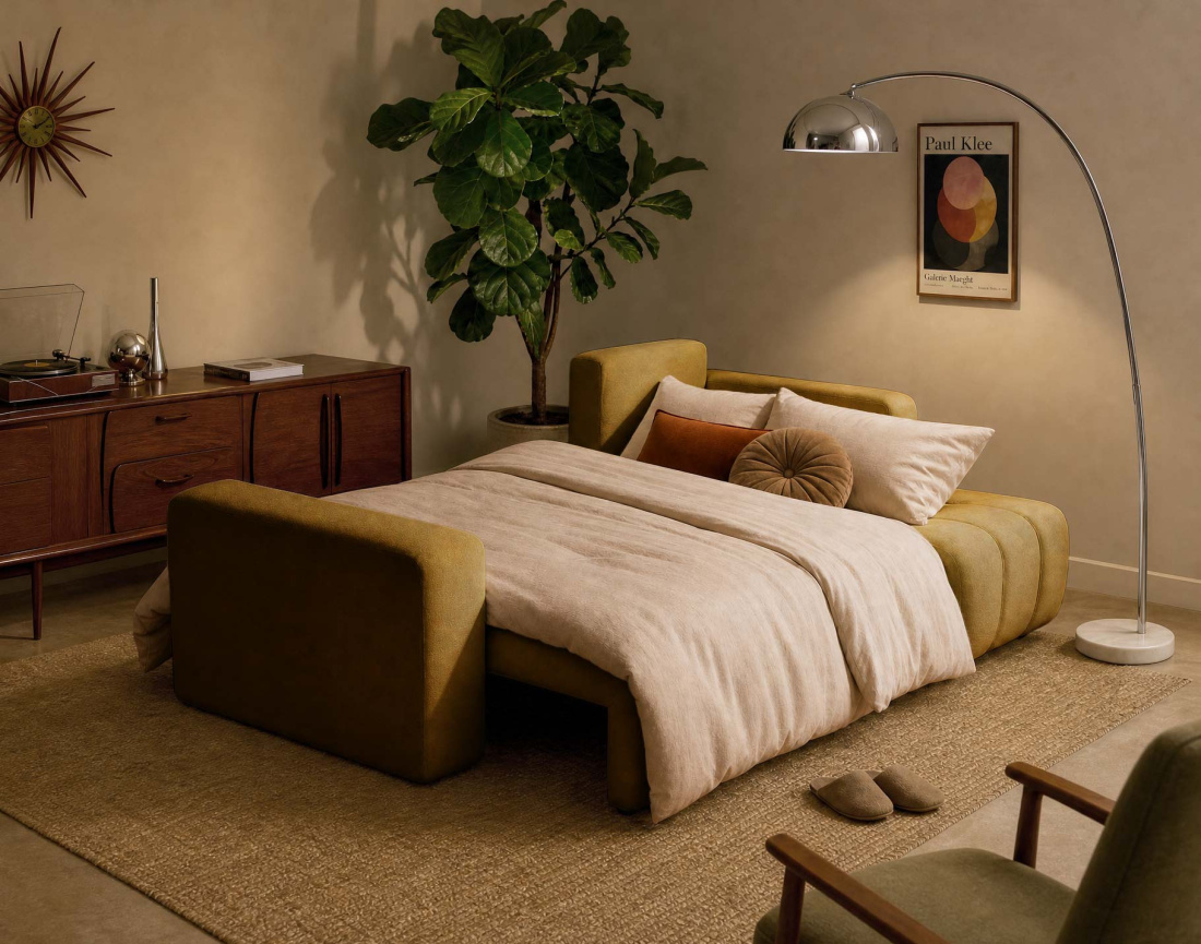 Canapé NICOLE angle réversible 4 places convertible coffre - Best Mobilier