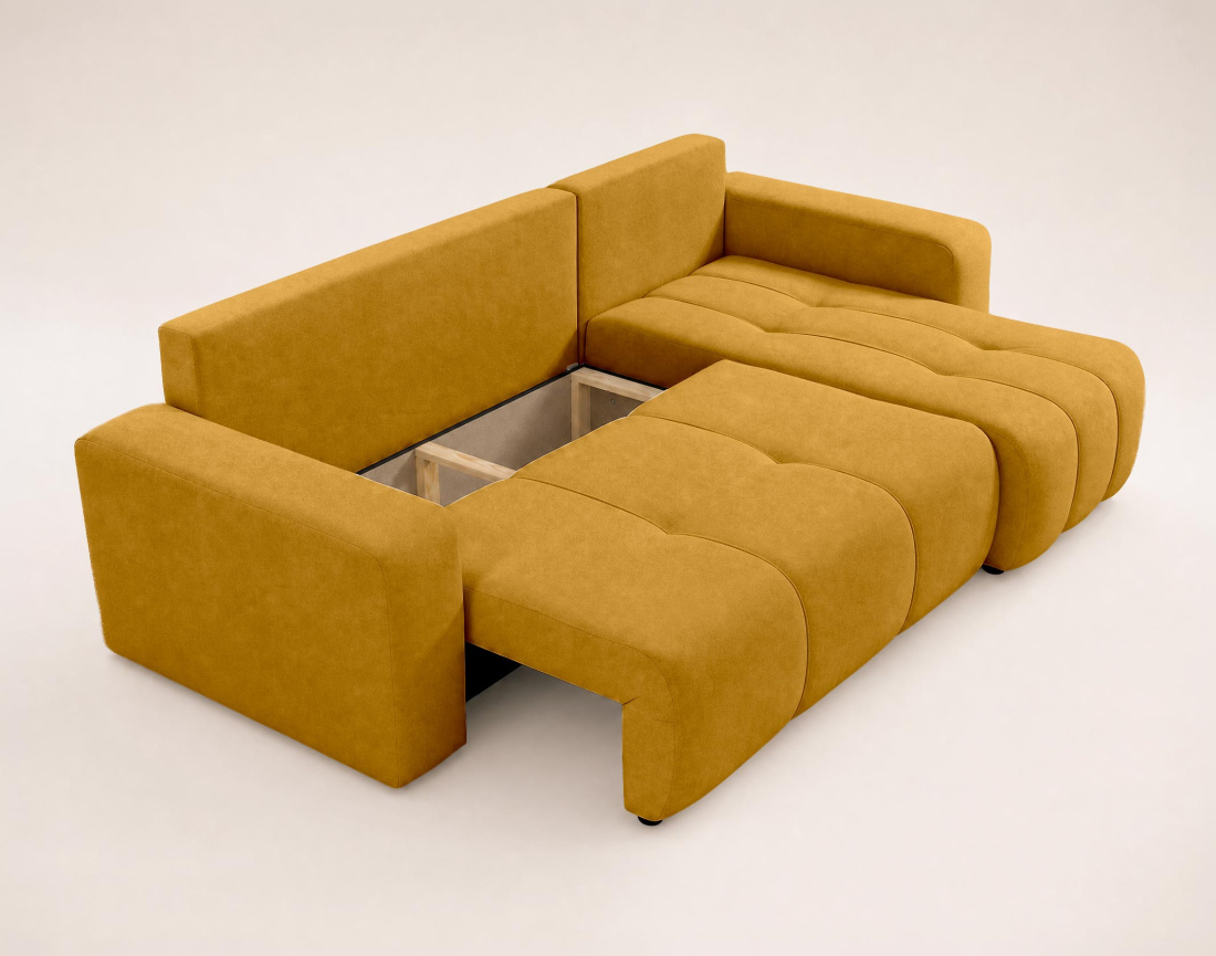 Canapé NICOLE angle réversible 4 places convertible coffre - Best Mobilier