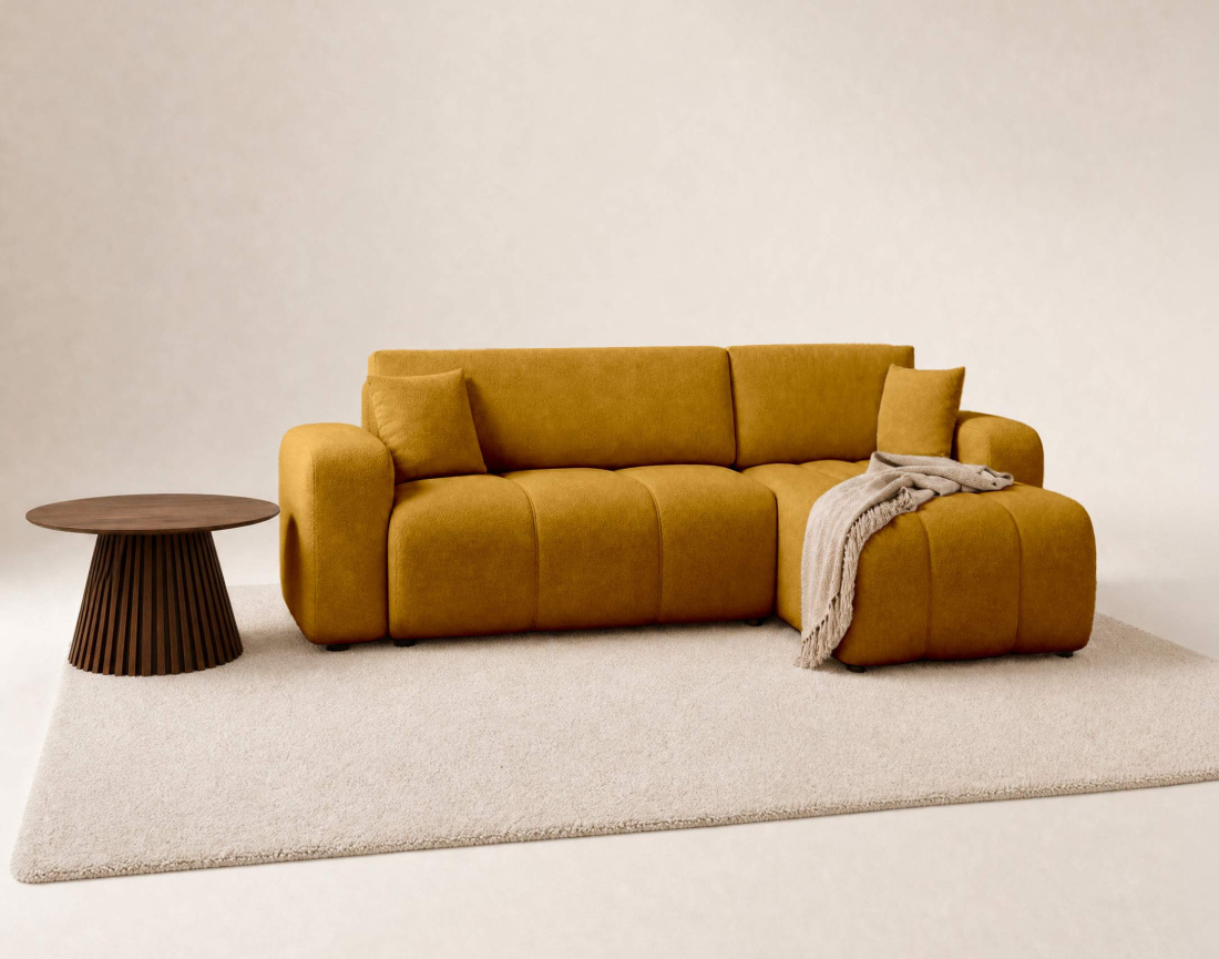 Canapé NICOLE angle réversible 4 places convertible coffre - Best Mobilier
