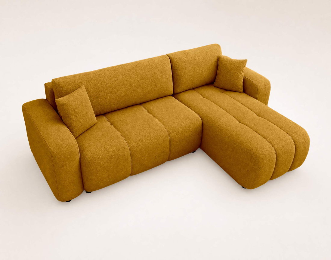 Canapé NICOLE angle réversible 4 places convertible coffre - Best Mobilier