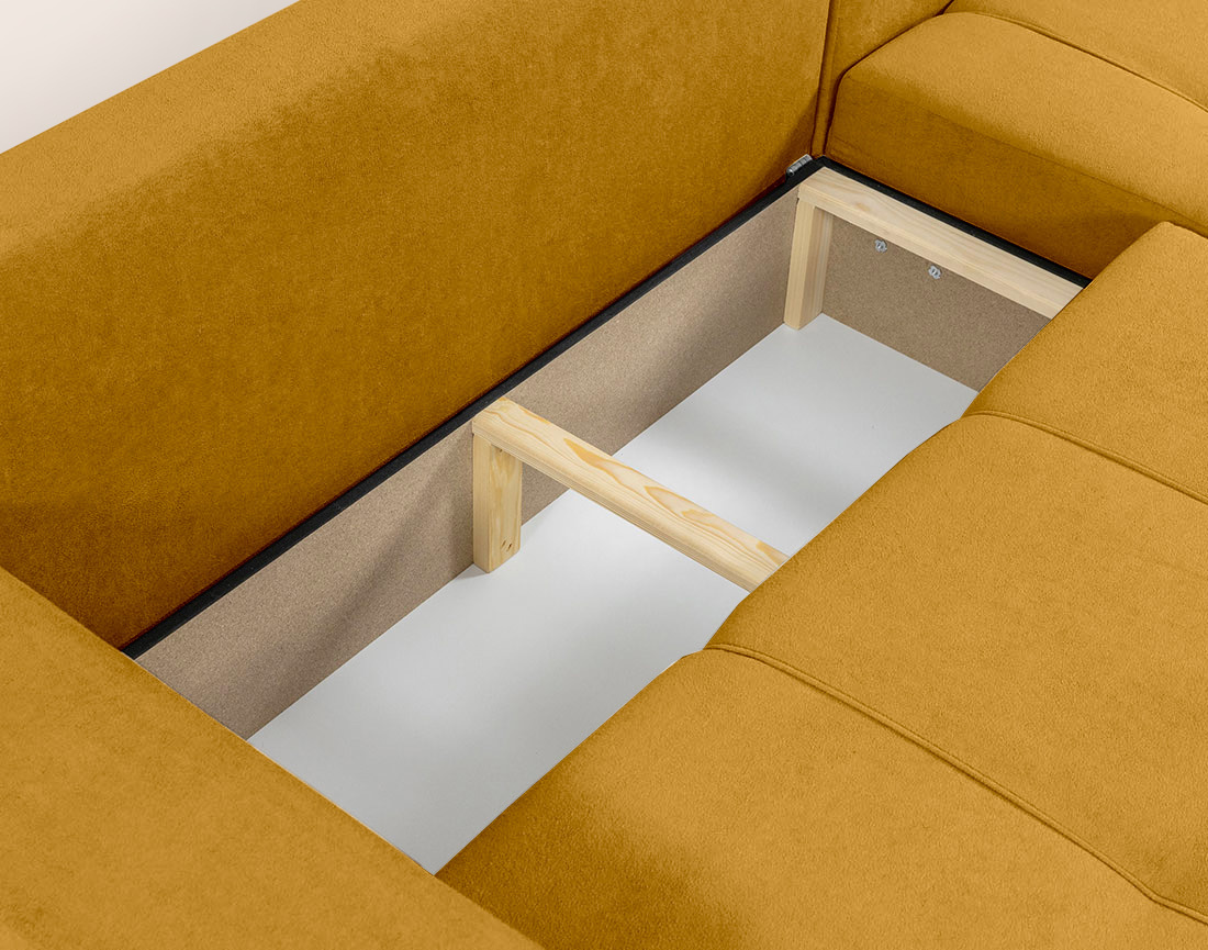 Canapé NICOLE angle réversible 4 places convertible coffre - Best Mobilier