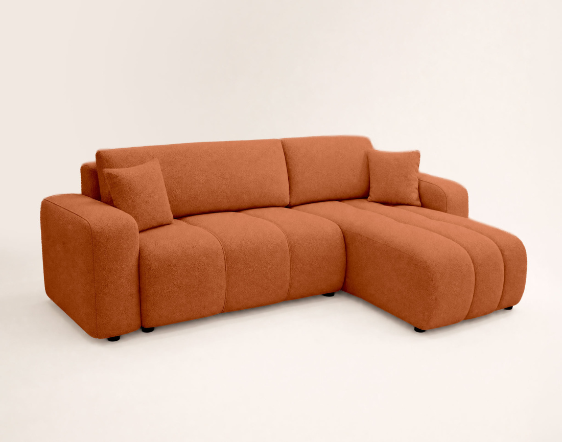 Canapé NICOLE angle réversible 4 places convertible coffre - Best Mobilier