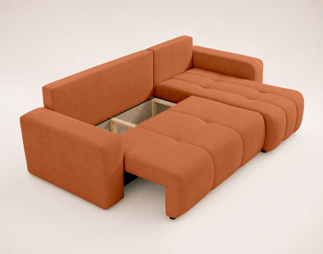Canapé NICOLE angle réversible 4 places convertible coffre - Best Mobilier