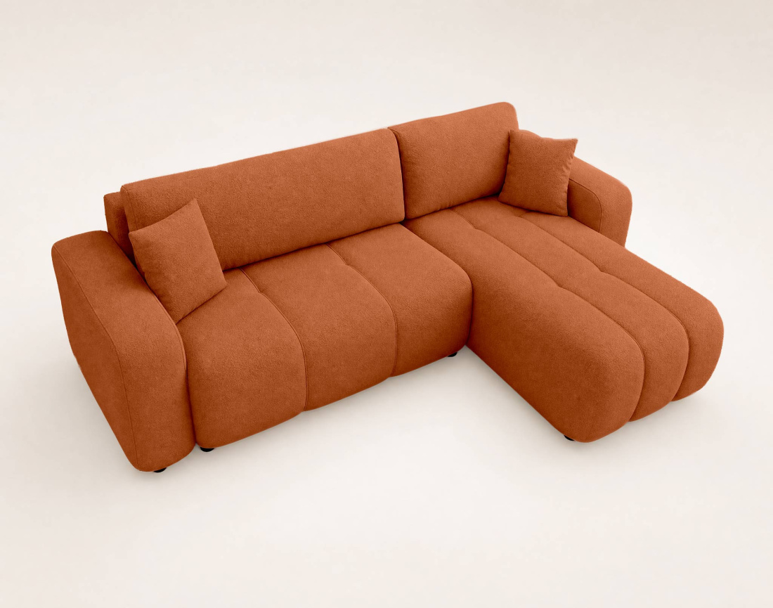 Canapé NICOLE angle réversible 4 places convertible coffre - Best Mobilier