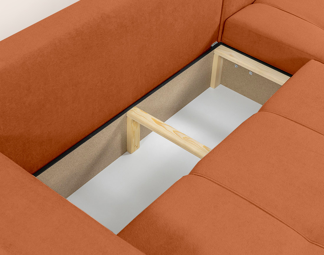Canapé NICOLE angle réversible 4 places convertible coffre - Best Mobilier