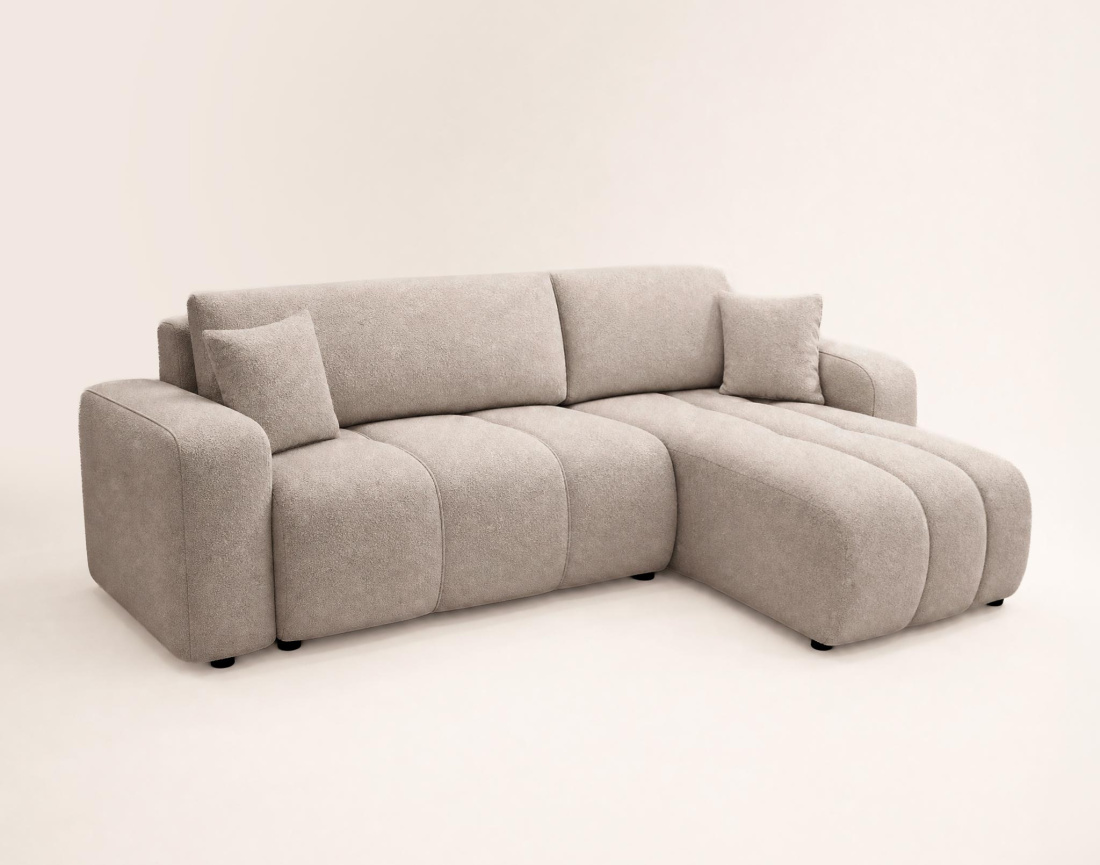 Canapé NICOLE angle réversible 4 places convertible coffre - Best Mobilier