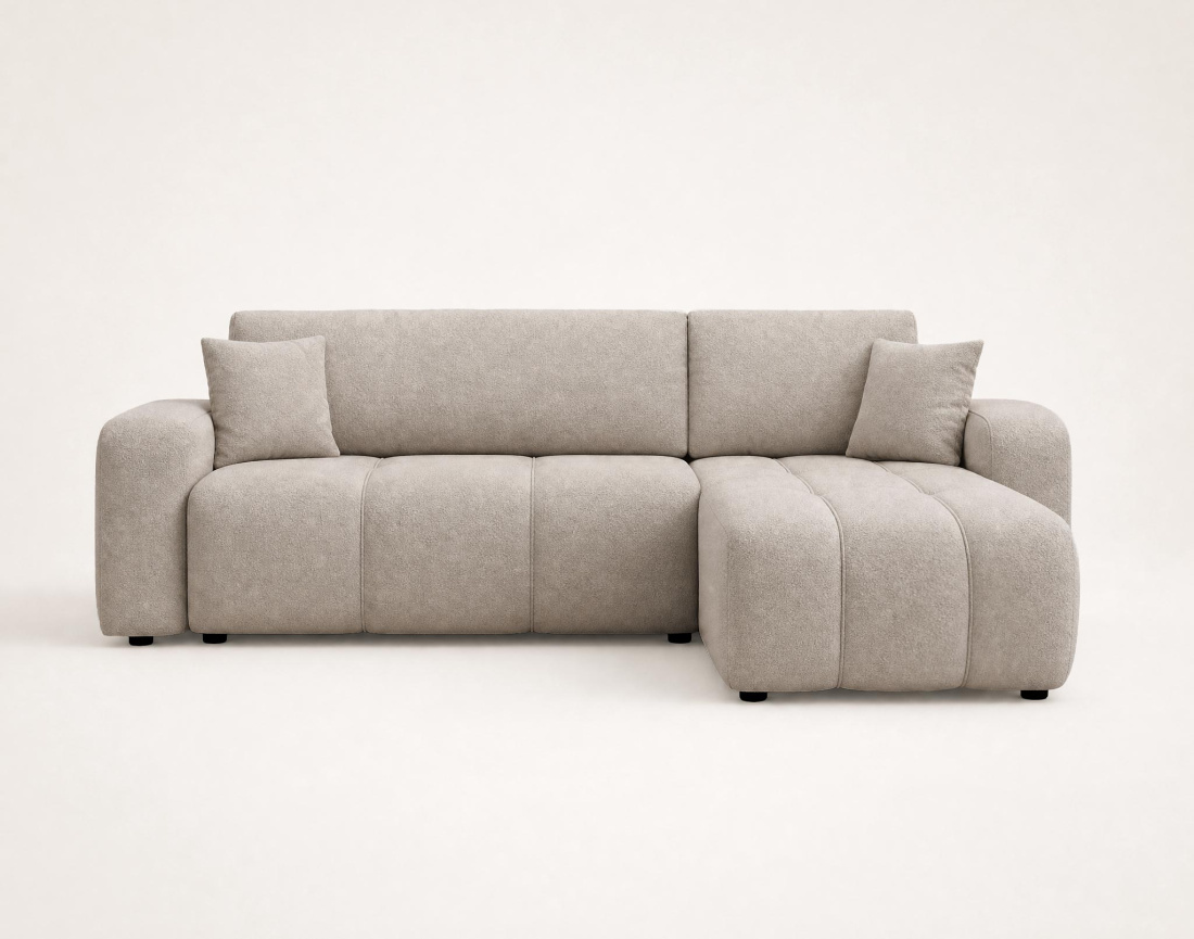 Canapé NICOLE angle réversible 4 places convertible coffre - Best Mobilier