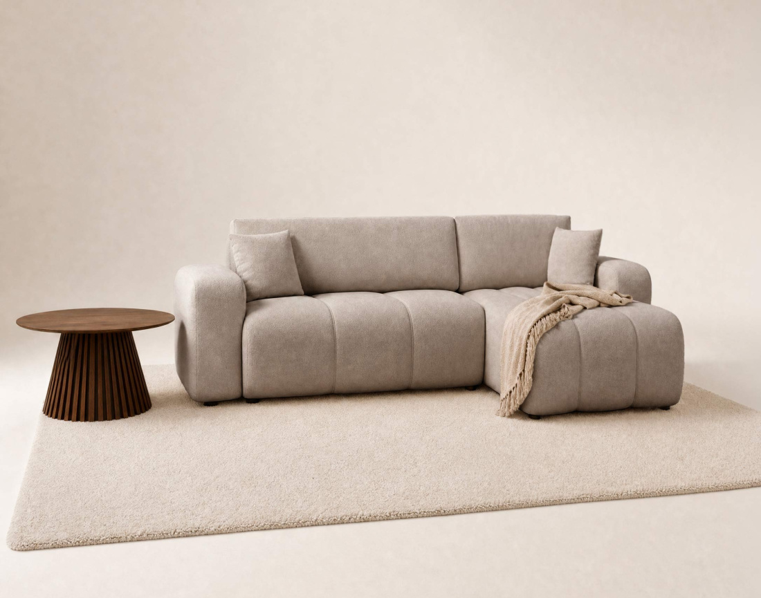 Canapé NICOLE angle réversible 4 places convertible coffre - Best Mobilier