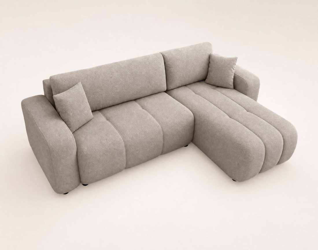 Canapé NICOLE angle réversible 4 places convertible coffre - Best Mobilier