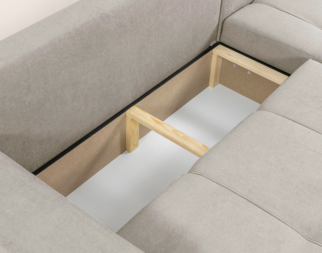 Canapé NICOLE angle réversible 4 places convertible coffre - Best Mobilier