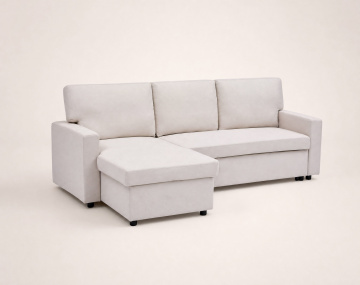 Canapé MEIYA d’angle 4 places en tissu convertible avec coffre | Best Mobilier