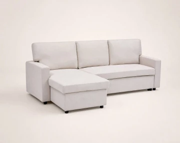 Canapé MEIYA d’angle 4 places en tissu convertible avec coffre | Best Mobilier