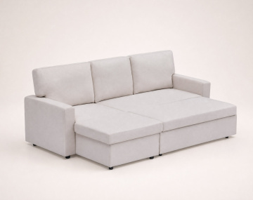 Canapé MEIYA d’angle 4 places en tissu convertible avec coffre | Best Mobilier