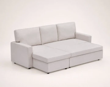 Canapé MEIYA d’angle 4 places en tissu convertible avec coffre | Best Mobilier