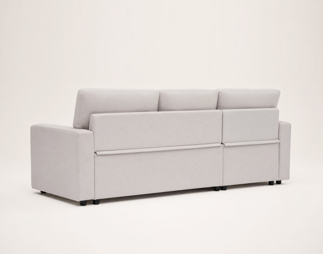 Canapé MEIYA d’angle 4 places en tissu convertible avec coffre | Best Mobilier
