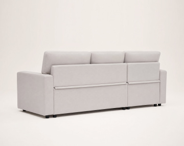 Canapé MEIYA d’angle 4 places en tissu convertible avec coffre | Best Mobilier