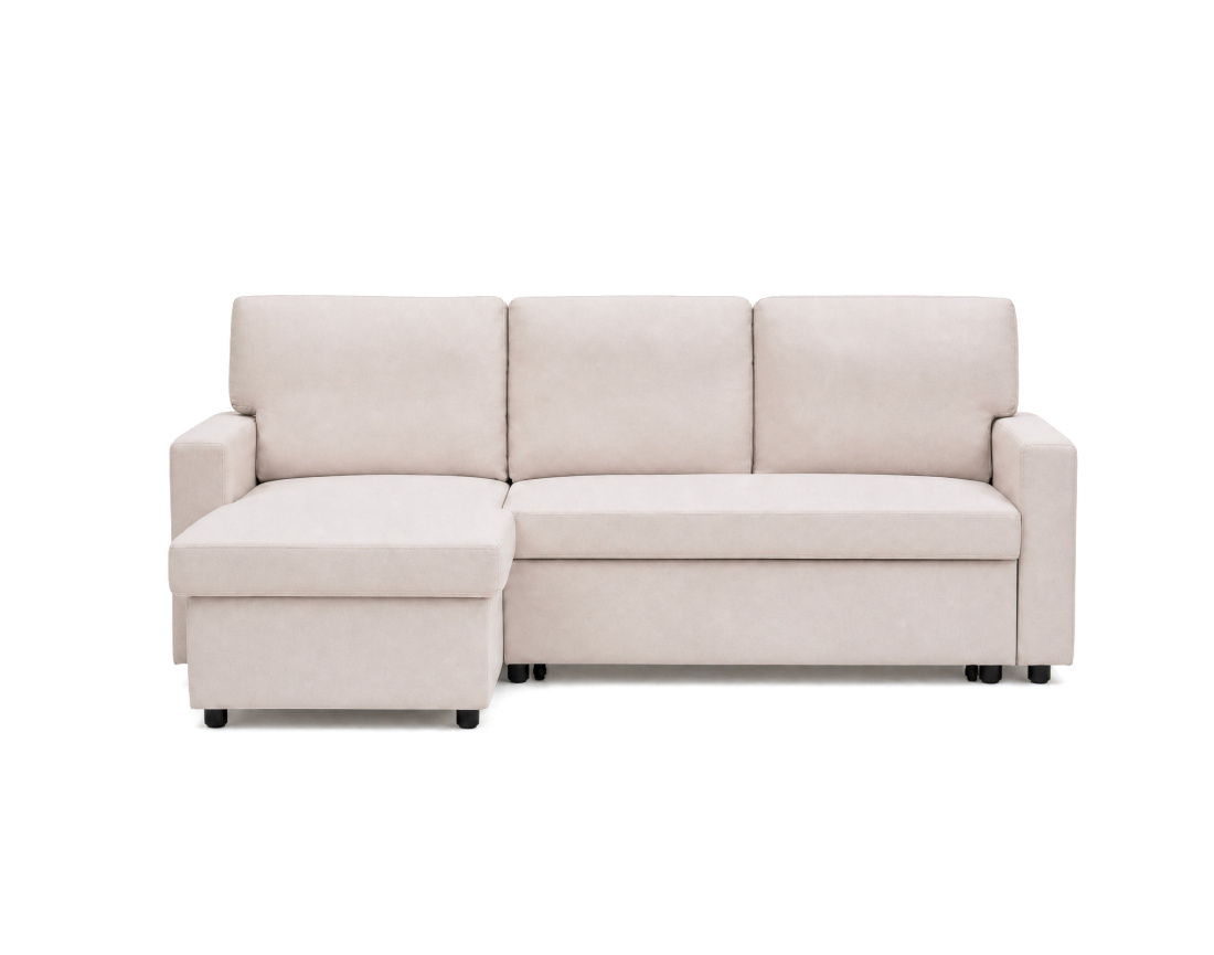 Canapé MEIYA d’angle 4 places en tissu convertible avec coffre | Best Mobilier