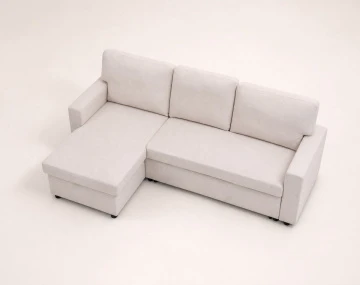Canapé MEIYA d’angle 4 places en tissu convertible avec coffre | Best Mobilier