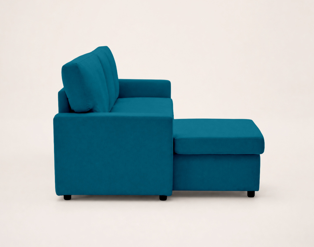 Canapé MEIYA d’angle 4 places en tissu convertible avec coffre | Best Mobilier