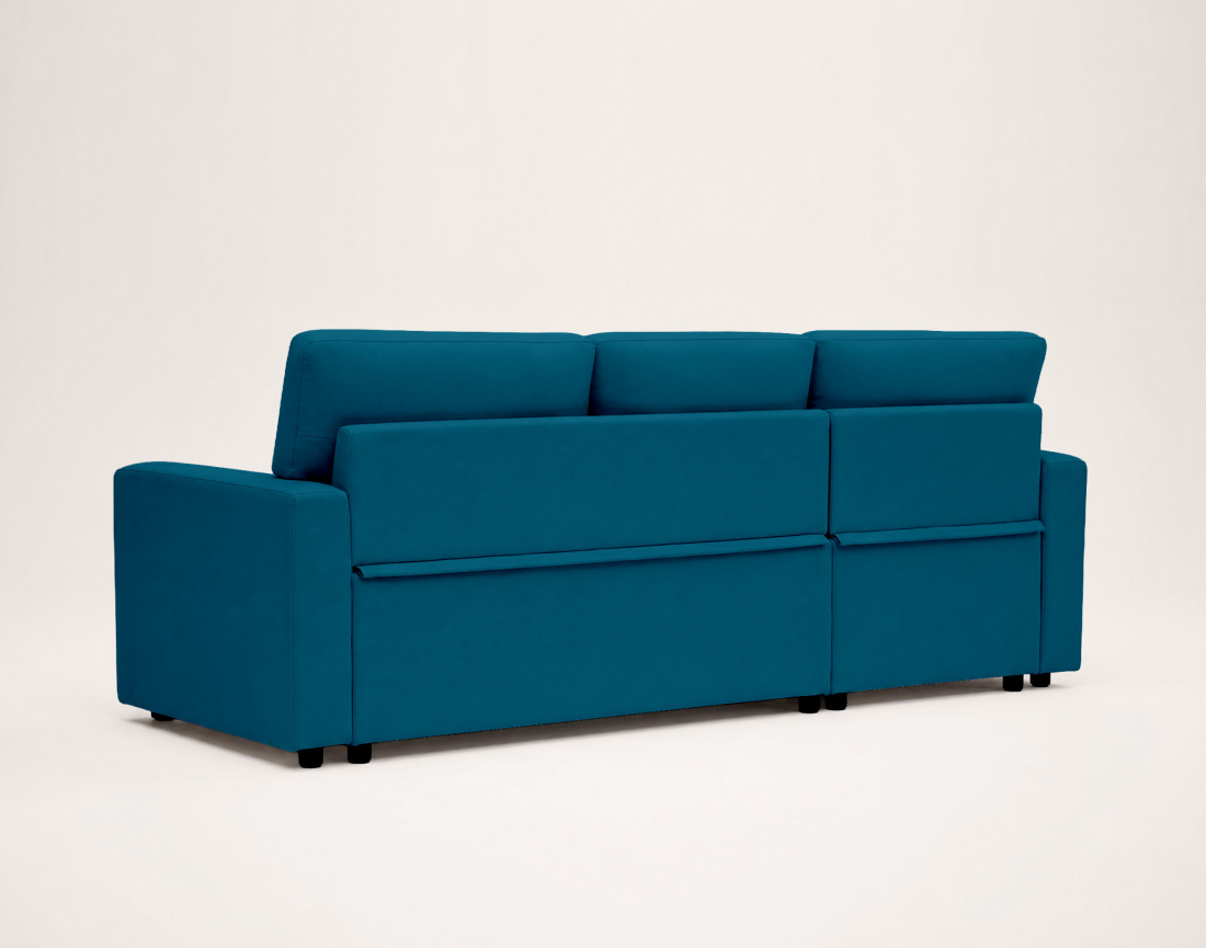 Canapé MEIYA d’angle 4 places en tissu convertible avec coffre | Best Mobilier