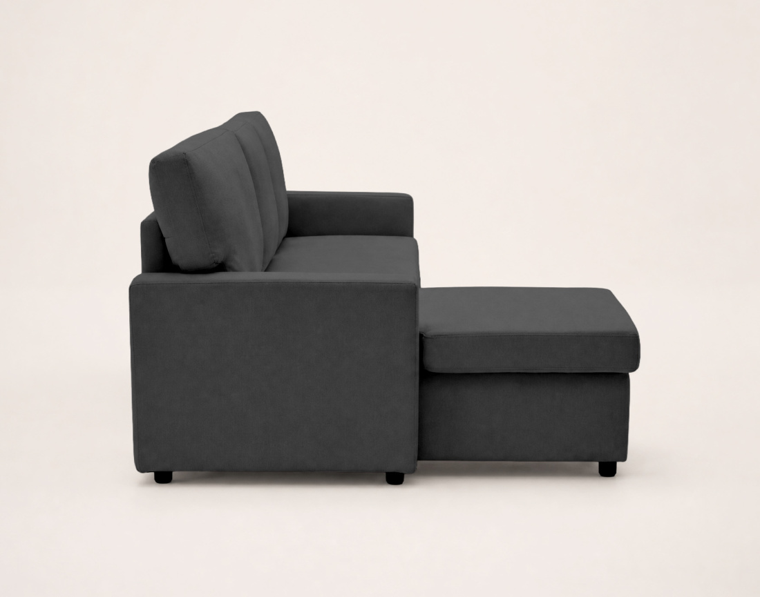 Canapé MEIYA d’angle 4 places en tissu convertible avec coffre | Best Mobilier