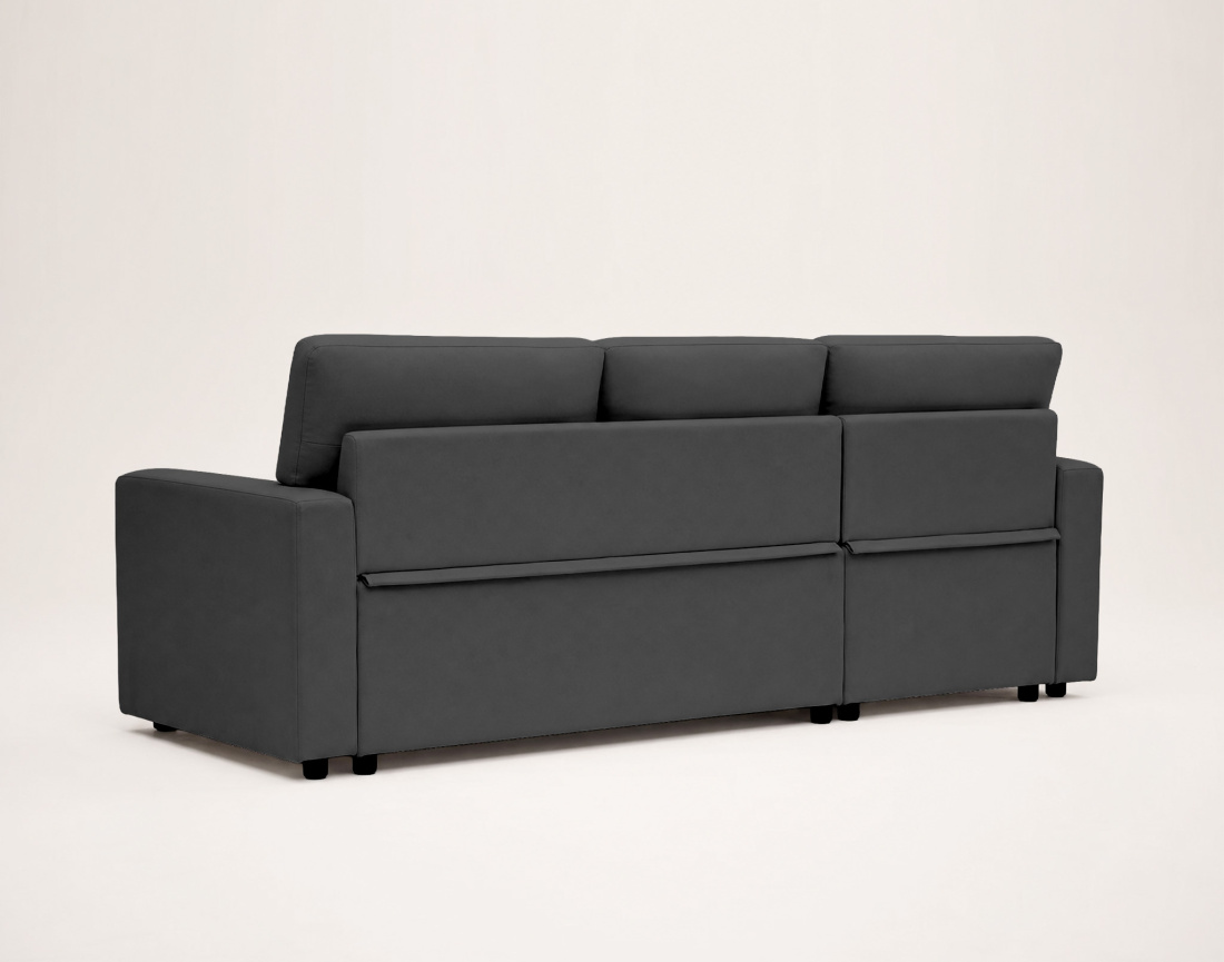 Canapé MEIYA d’angle 4 places en tissu convertible avec coffre | Best Mobilier