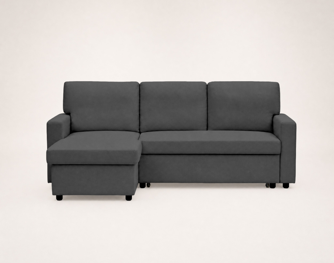 Canapé MEIYA d’angle 4 places en tissu convertible avec coffre | Best Mobilier