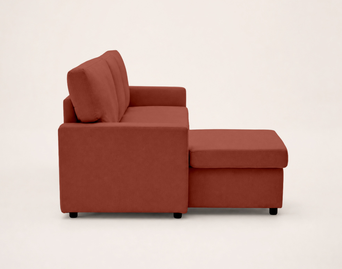 Canapé MEIYA d’angle 4 places en tissu convertible avec coffre | Best Mobilier