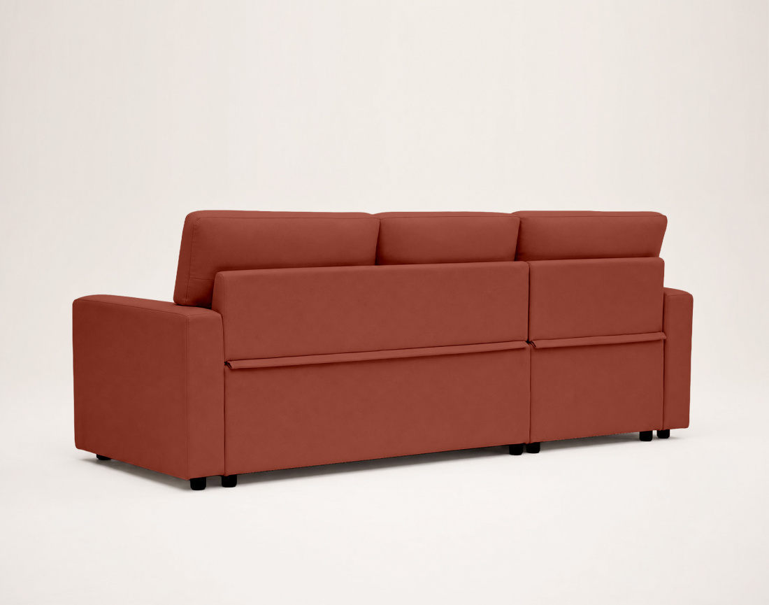 Canapé MEIYA d’angle 4 places en tissu convertible avec coffre | Best Mobilier