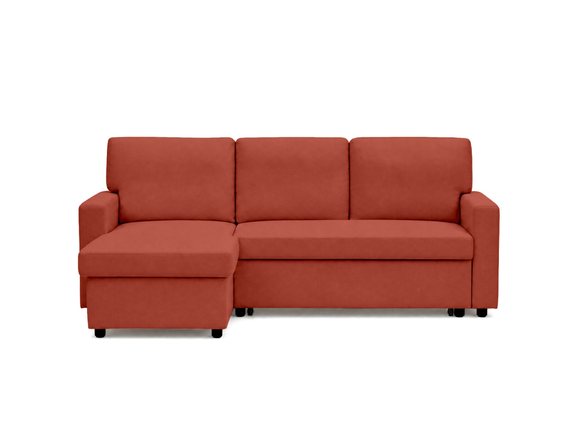 Canapé MEIYA d’angle 4 places en tissu convertible avec coffre | Best Mobilier