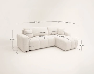 Canapé NICOLE angle réversible 4 places convertible coffre - Best Mobilier