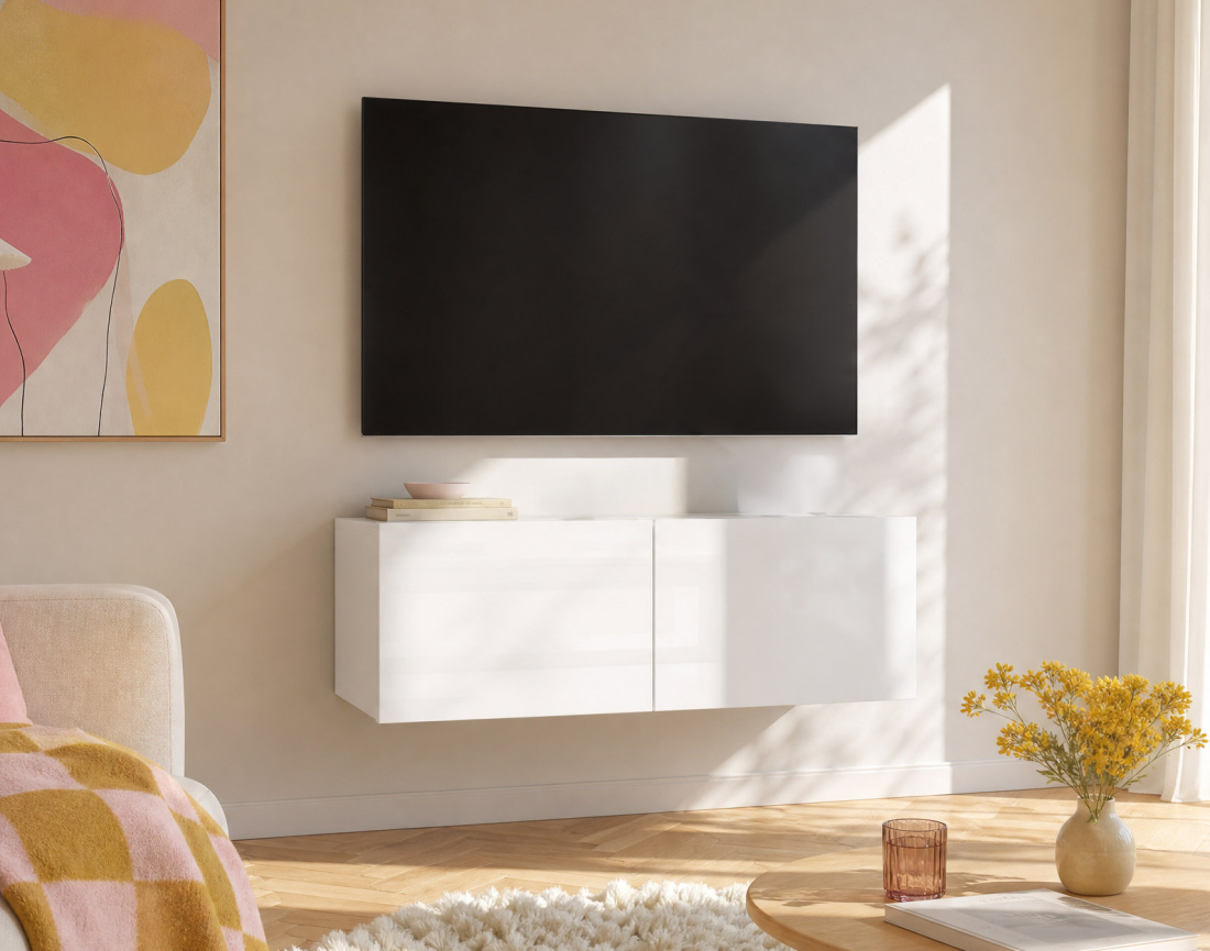 Meuble tv modulable 100 cm 2 portes Alix