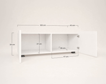 Meuble tv modulable 100 cm 2 portes Alix