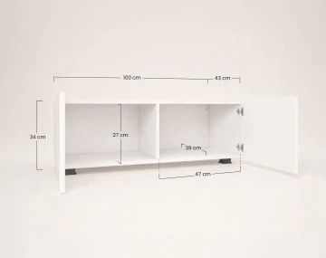 Meuble tv modulable 100 cm 2 portes Alix
