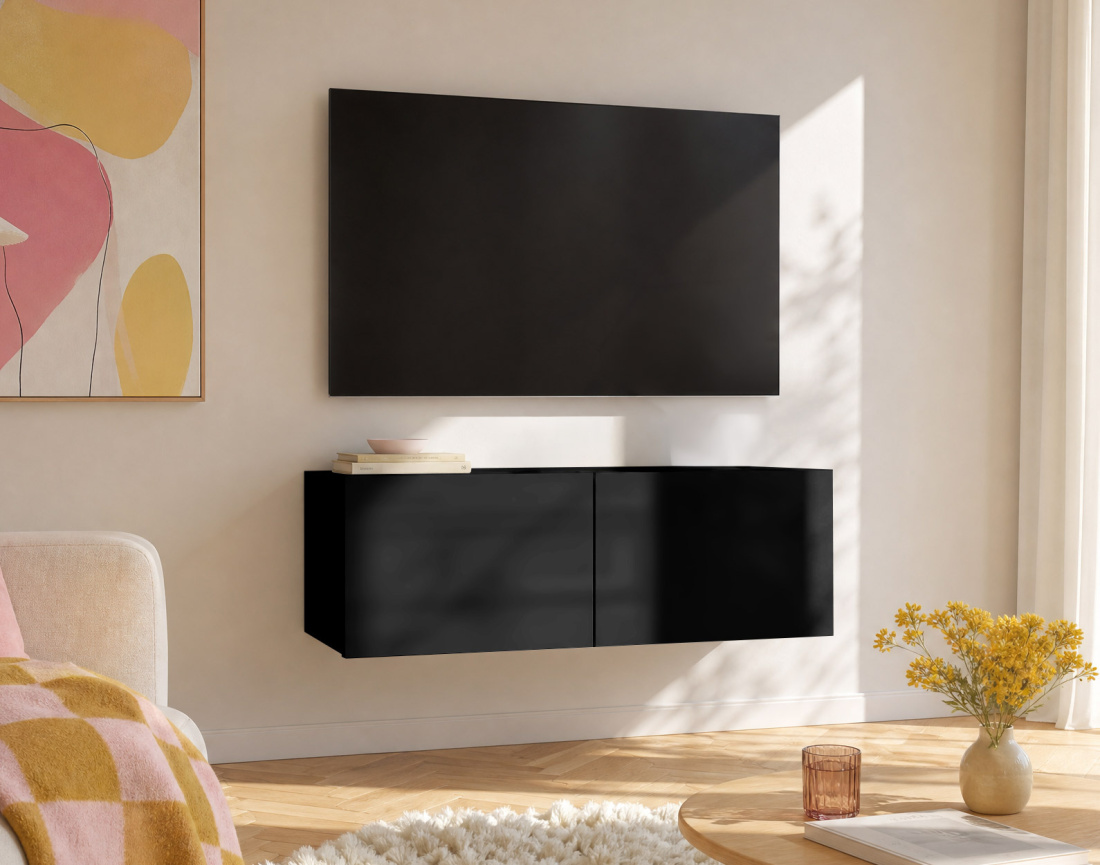 Meuble tv modulable 100 cm 2 portes Alix