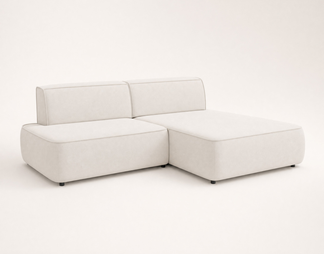 Canapé d'angle LISETTE droit 4 places convertible coffre velours | Best Mobilier