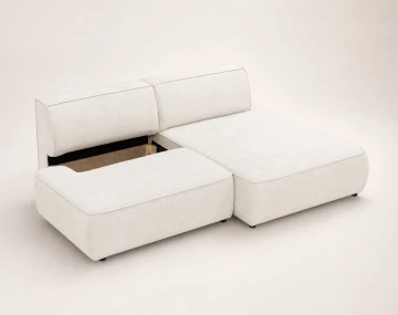 Canapé d'angle LISETTE droit 4 places convertible coffre velours | Best Mobilier