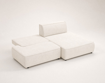 Canapé d'angle LISETTE droit 4 places convertible coffre velours | Best Mobilier