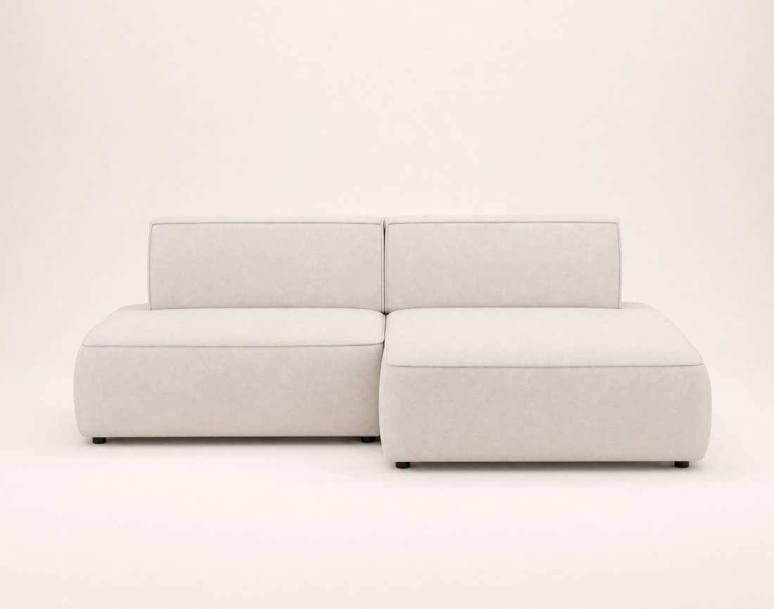 Canapé d'angle LISETTE droit 4 places convertible coffre velours | Best Mobilier