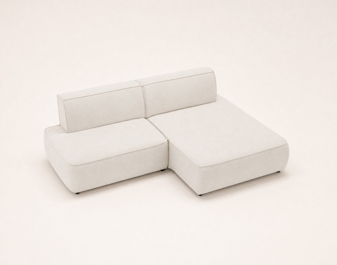 Canapé d'angle LISETTE droit 4 places convertible coffre velours | Best Mobilier