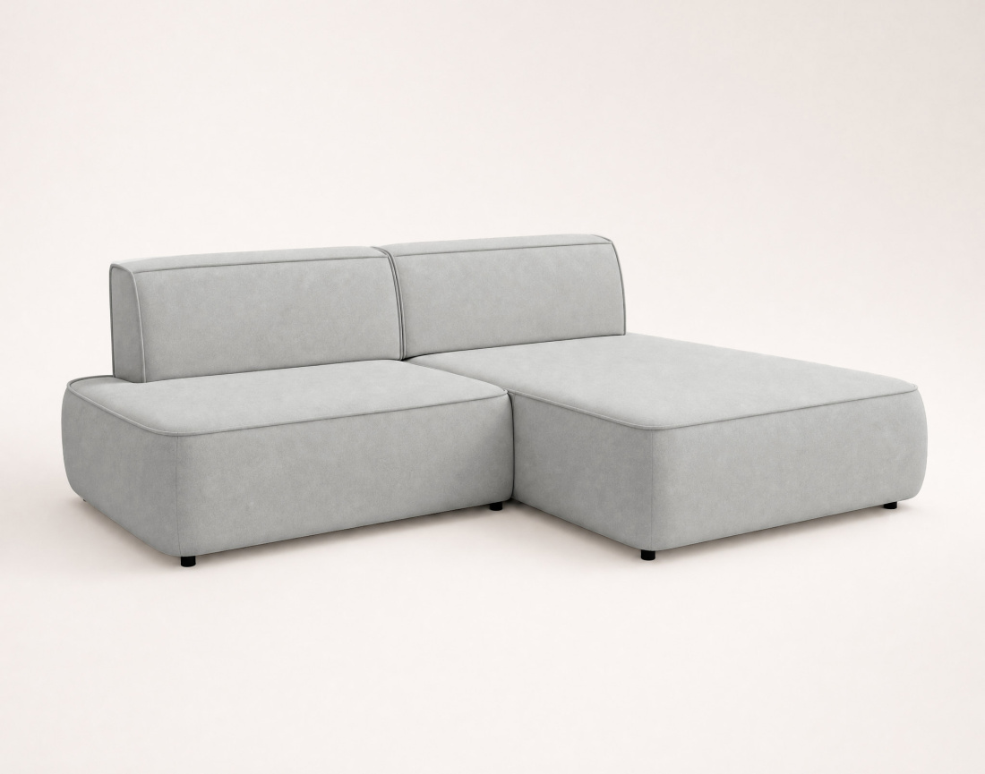 Canapé d'angle LISETTE droit 4 places convertible coffre velours | Best Mobilier