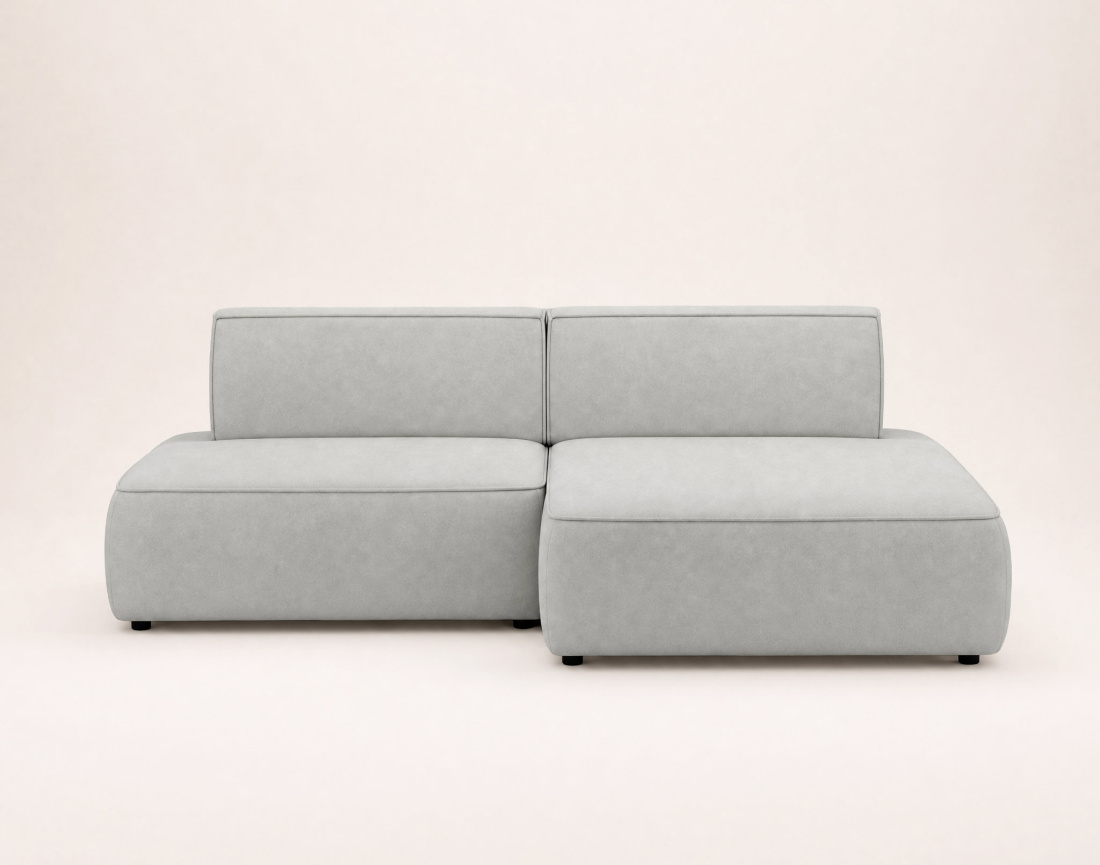 Canapé d'angle LISETTE droit 4 places convertible coffre velours | Best Mobilier