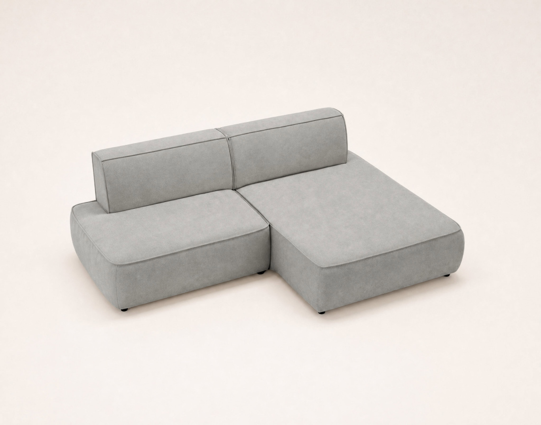 Canapé d'angle LISETTE droit 4 places convertible coffre velours | Best Mobilier