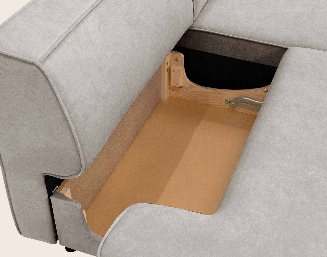 Canapé d'angle LISETTE droit 4 places convertible coffre velours | Best Mobilier