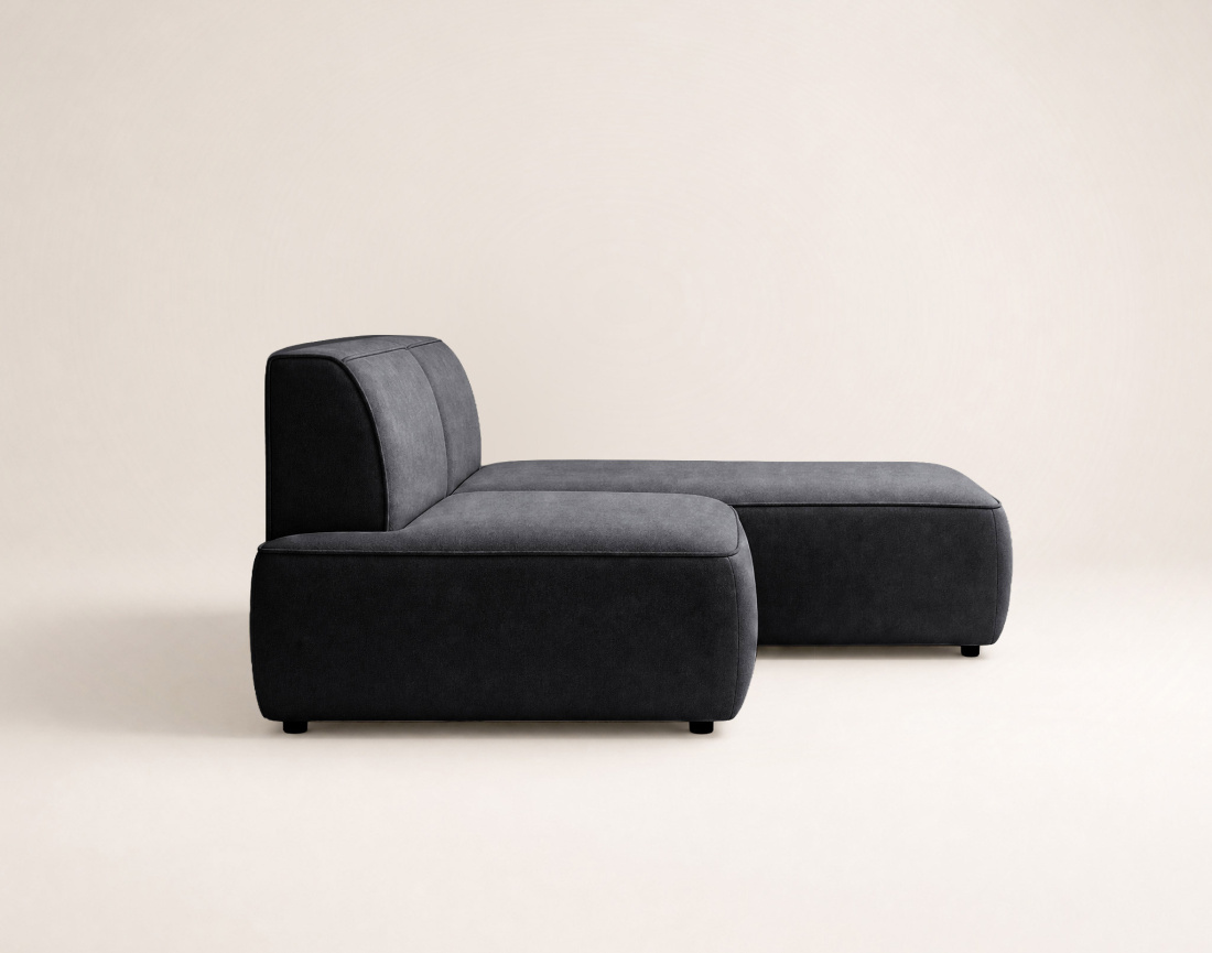 Canapé d'angle LISETTE droit 4 places convertible coffre velours | Best Mobilier